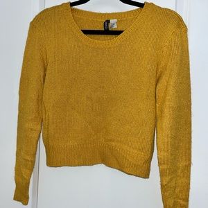 H&M Mustard Yellow Knit Sweater, size XS, 100% Acrylic